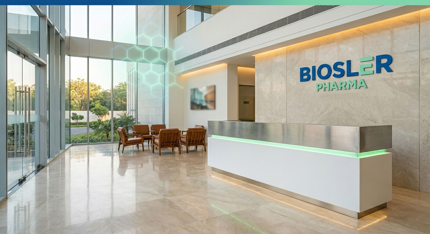 Biosler Pharmaceuticals Corporate Lobby and Identity